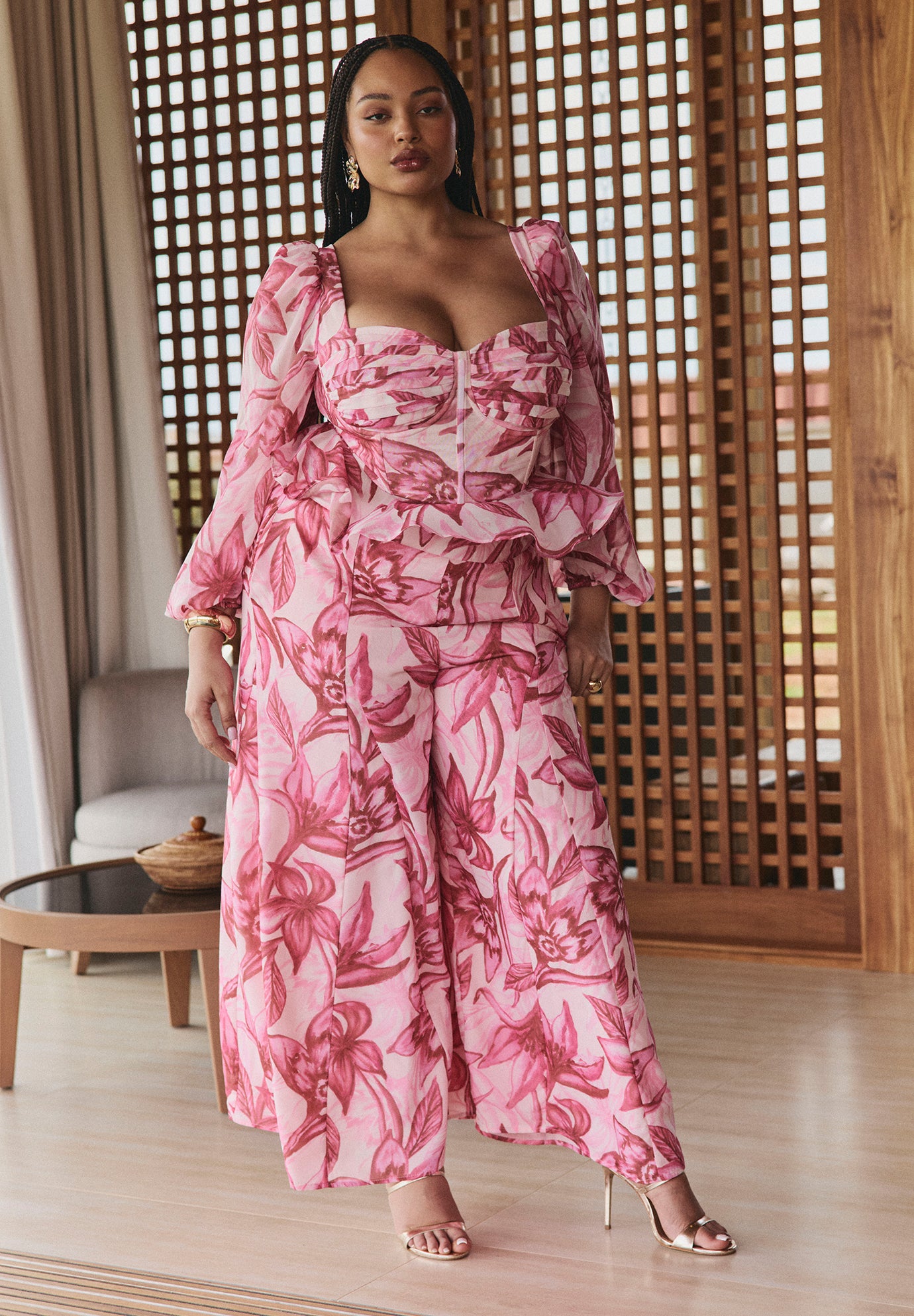PatBO x ELOQUII Wide-Leg Godet Pants image number 0