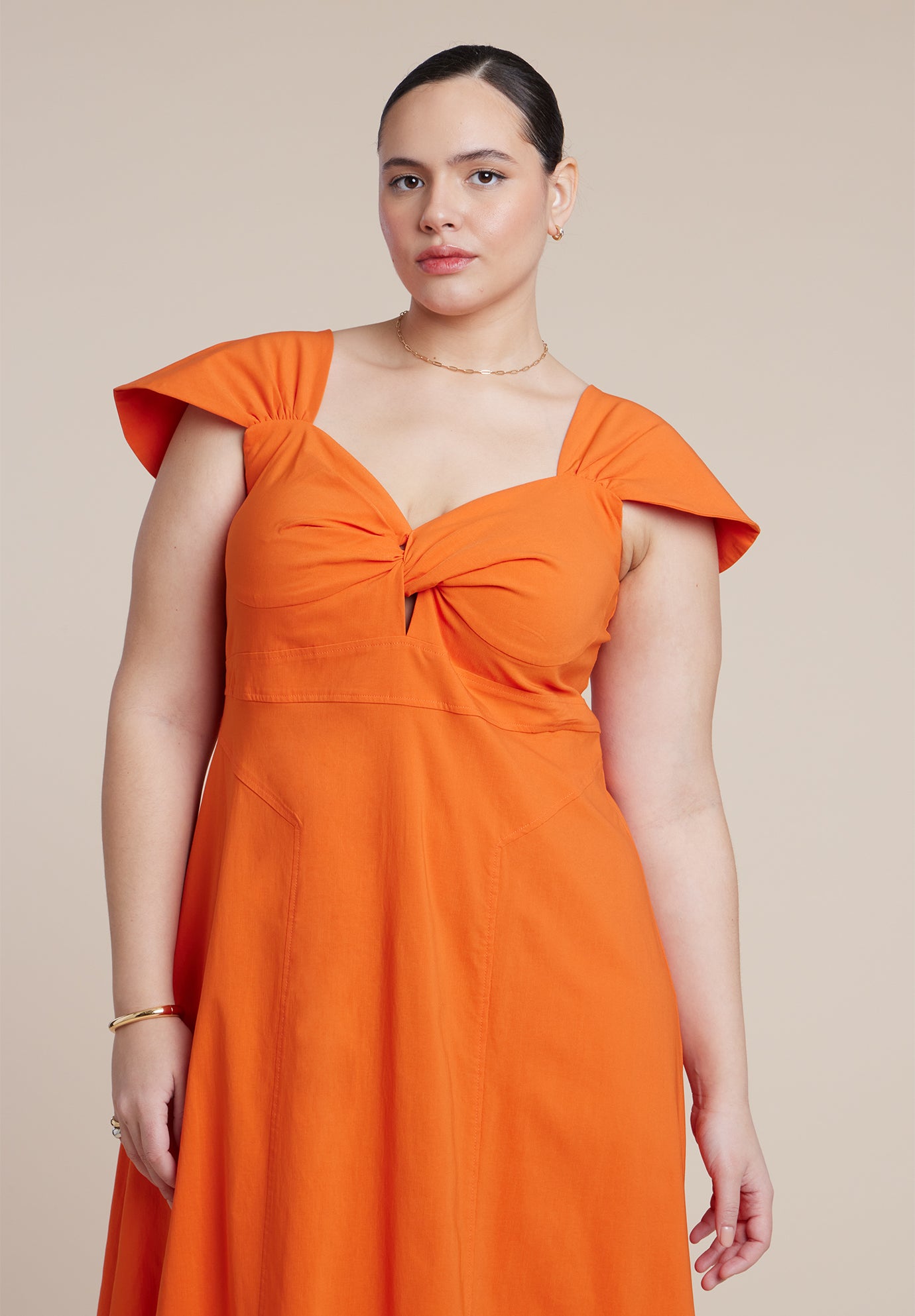 Twist-Detail Midi Dress image number 3