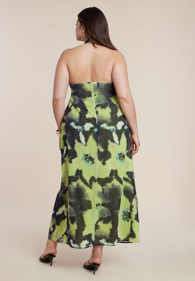 Tie-Detail Halter Maxi Dress image number 4
