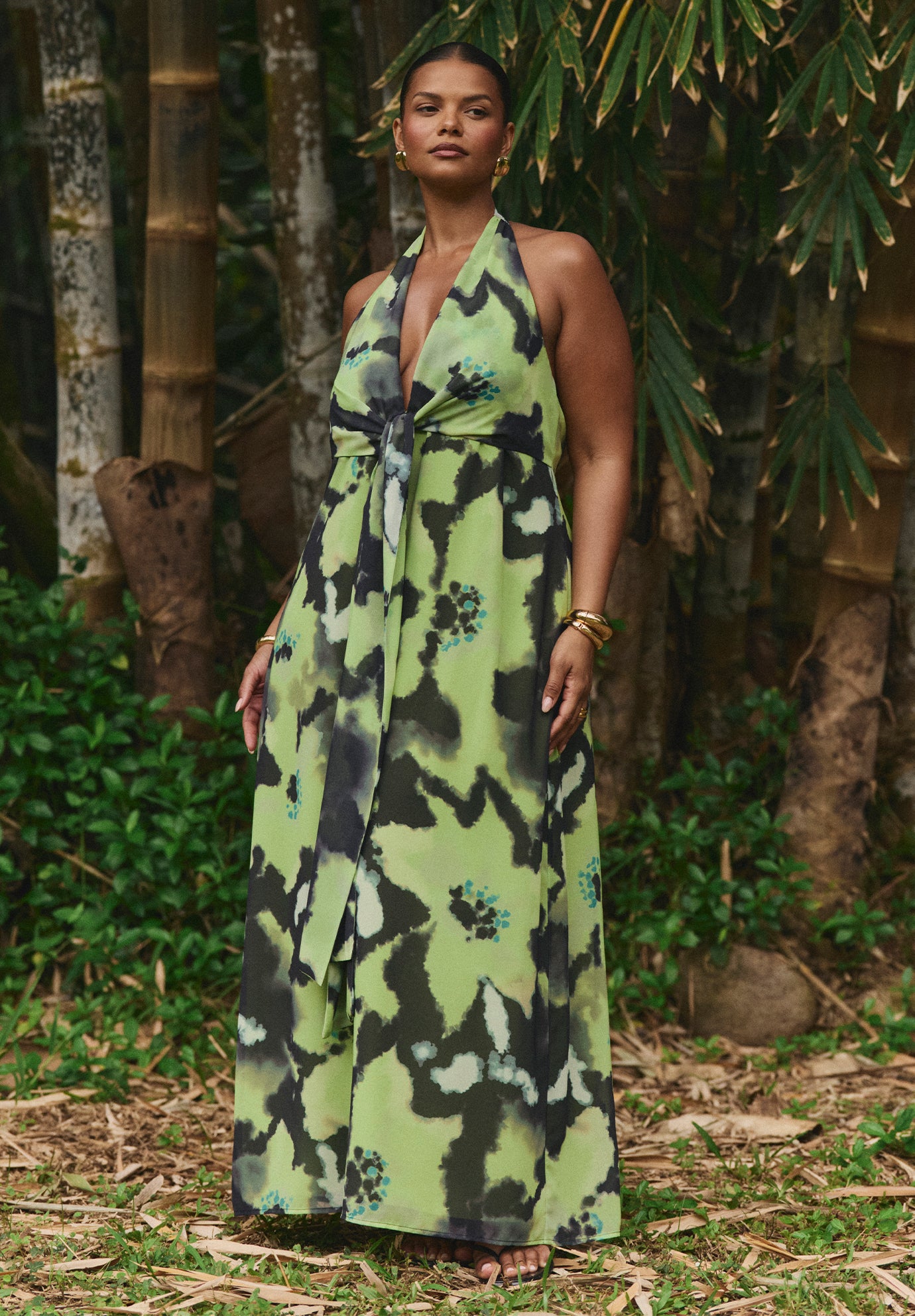 Tie-Detail Halter Maxi Dress image number 0