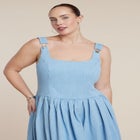 Drop-Waist Chambray Maxi Dress image number 1