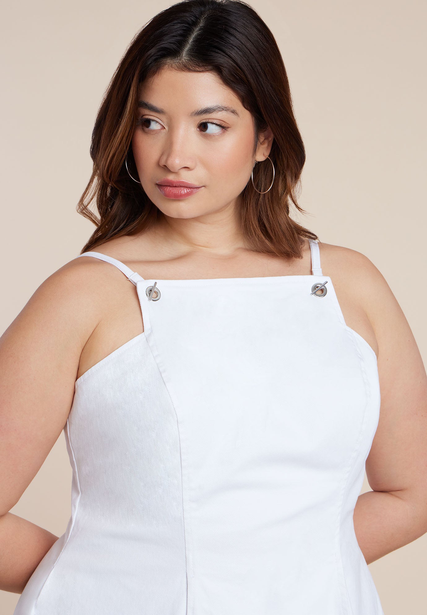 A-Line Denim Midi Dress image number 3