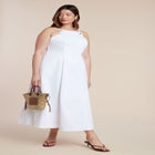 A-Line Denim Midi Dress image number 0