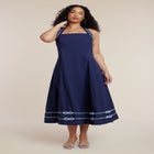 Halter Neck Poplin Midi Dress image number 1