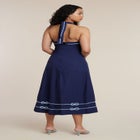 Halter Neck Poplin Midi Dress image number 4