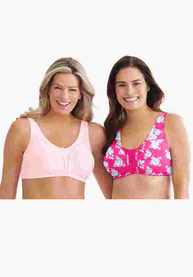 Cotton Front-Close Wireless Bra image number 4