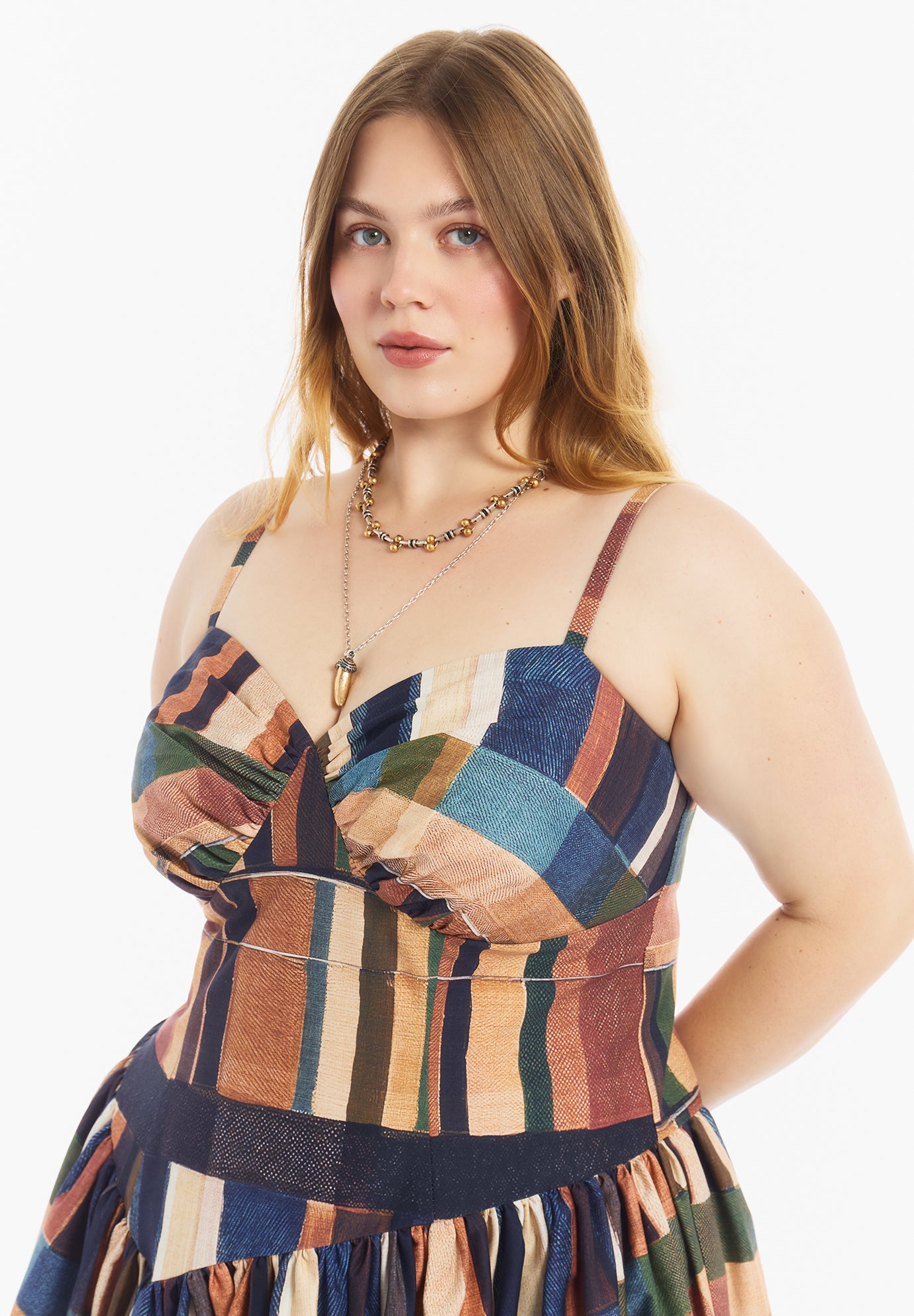 Bustier Drop Waist Midi Dress image number 2