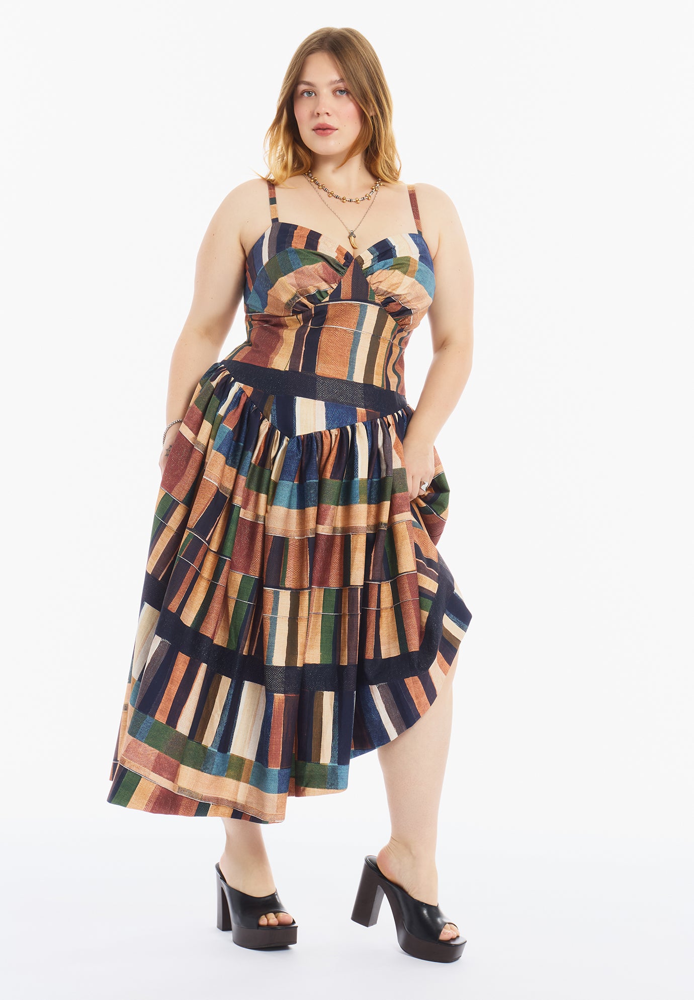 Bustier Drop Waist Midi Dress image number 0