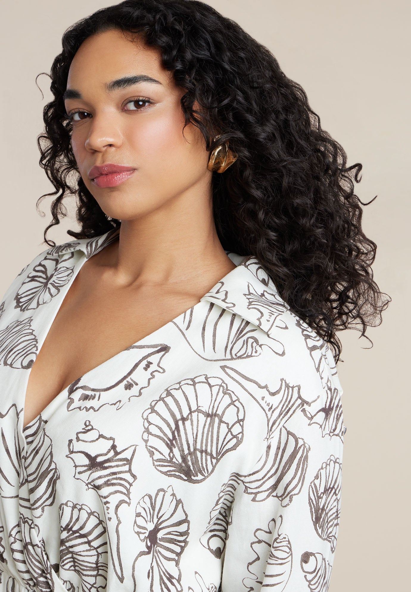 Printed Linen Mini Dress image number 5