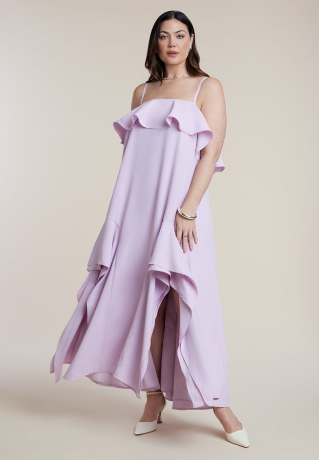 Ruffle Detail Maxi Trapeze Dress image number 2