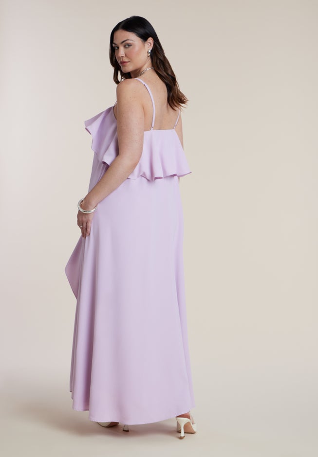 Ruffle Detail Maxi Trapeze Dress image number 3
