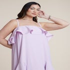 Ruffle Detail Maxi Trapeze Dress image number 4