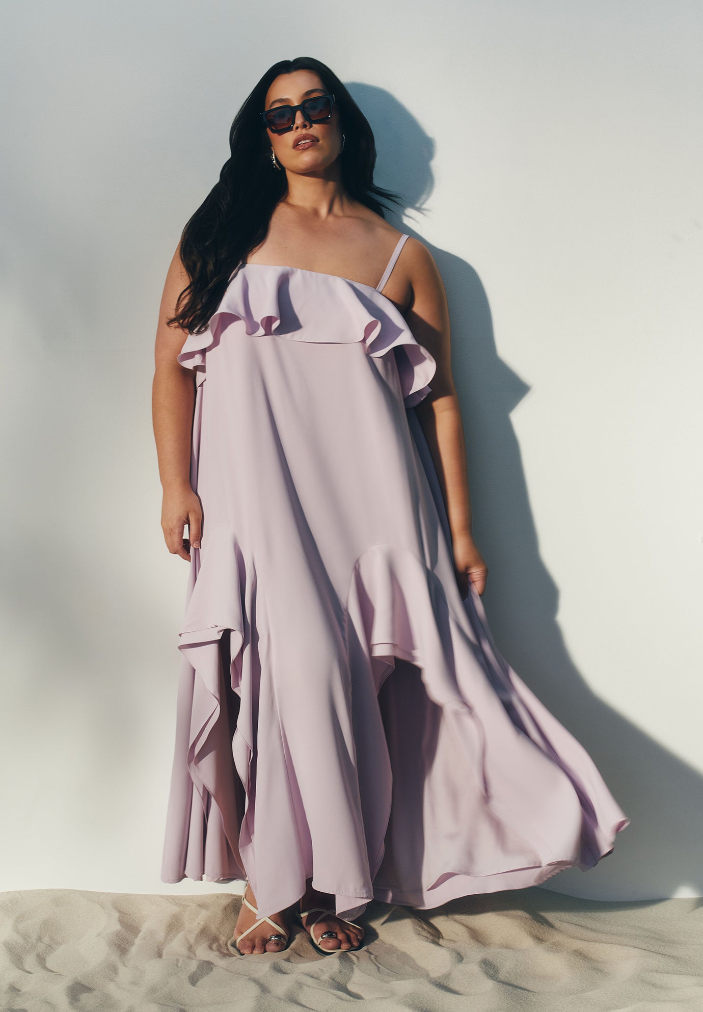 Ruffle Detail Maxi Trapeze Dress image number 0