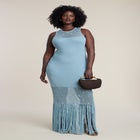 Shell Embellished Sweater Maxi Dress image number 1