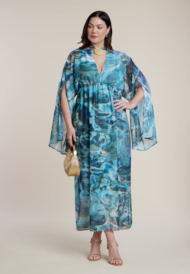 Shell Detail Wide-Sleeve Kaftan image number 1