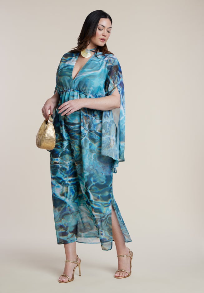 Shell Detail Wide-Sleeve Kaftan image number 2