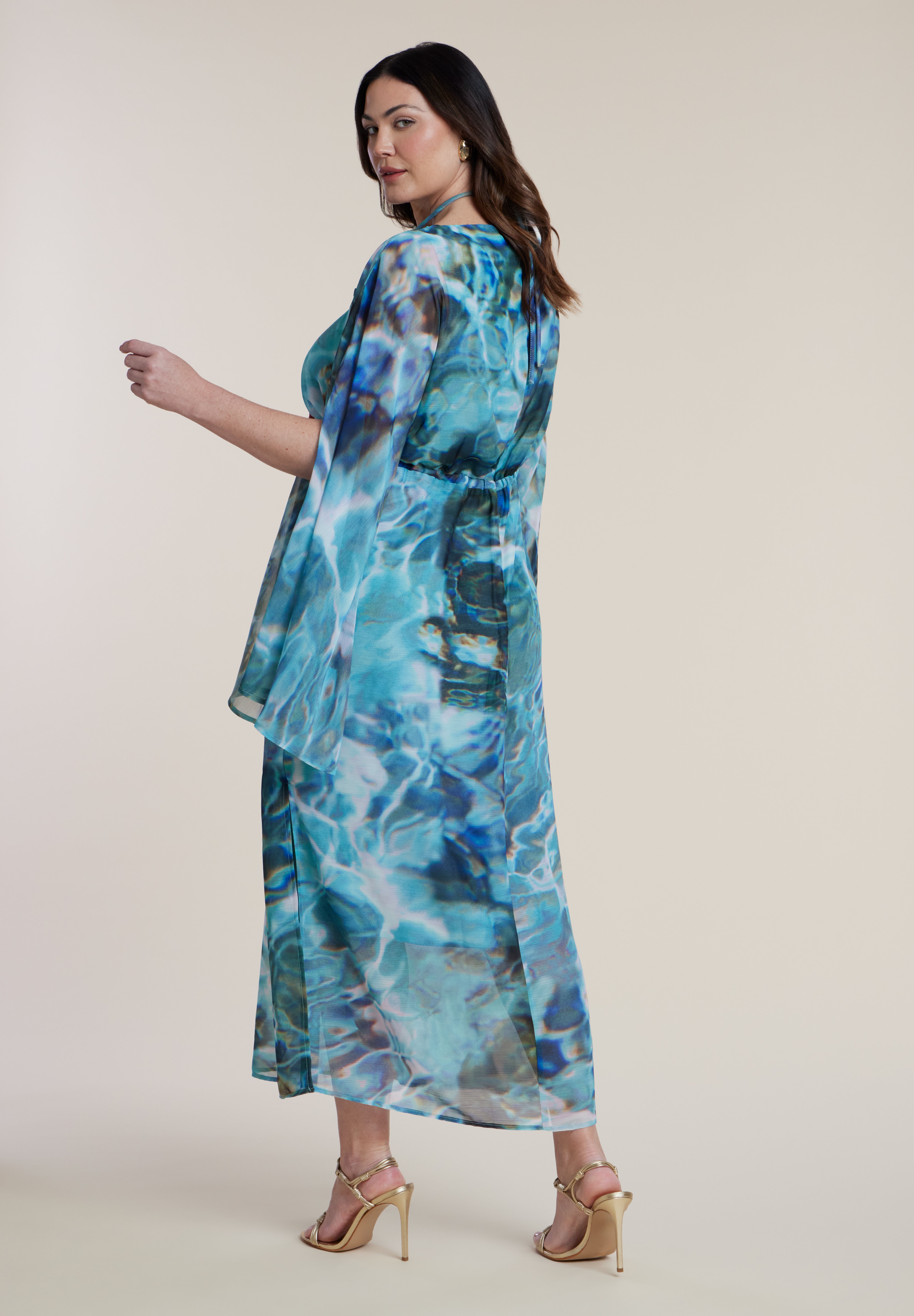 Shell Detail Wide-Sleeve Kaftan image number 3