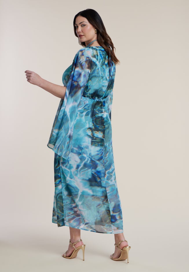 Shell Detail Wide-Sleeve Kaftan image number 3