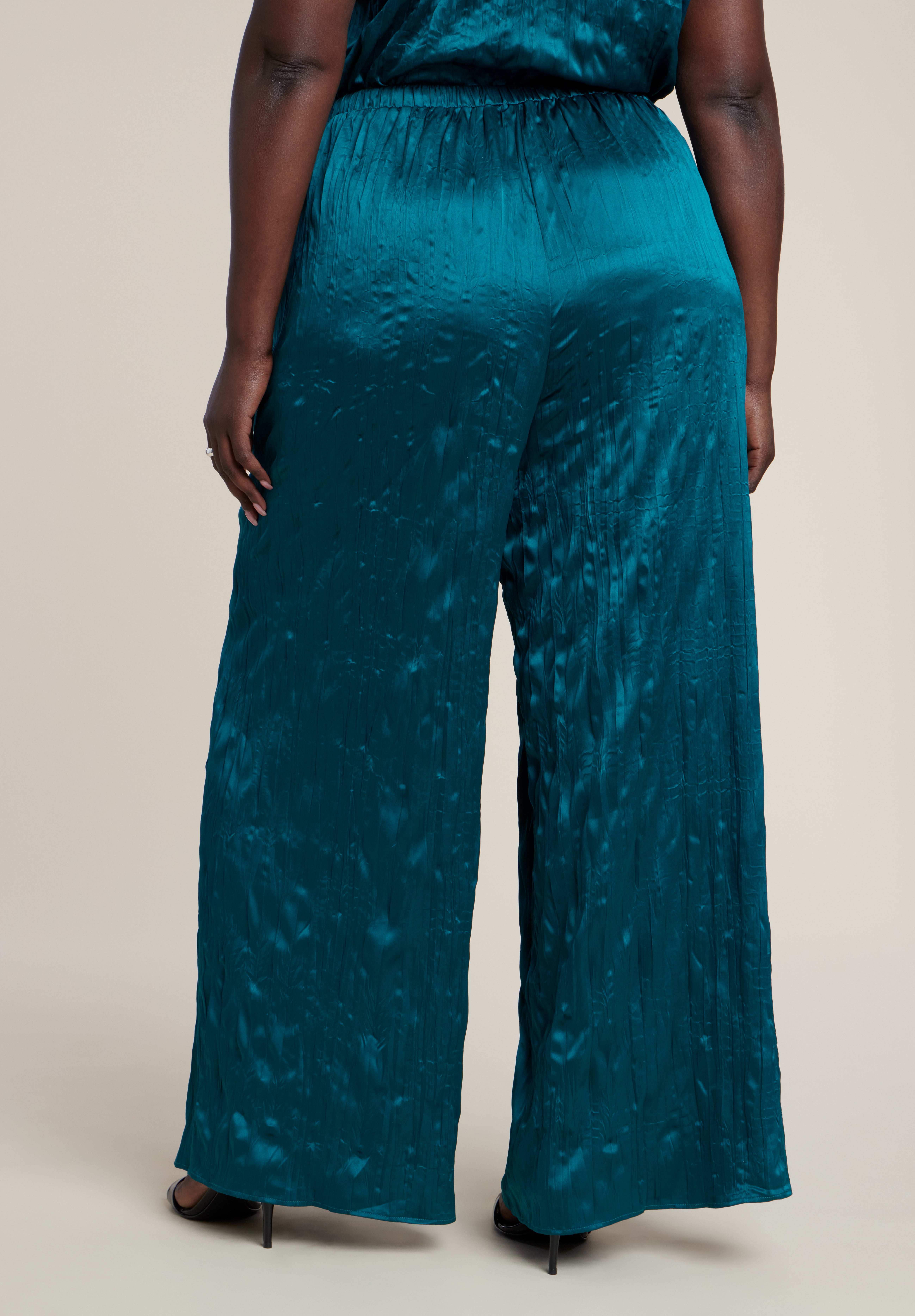 Crinkle Satin Wide-Leg Pant image number 3