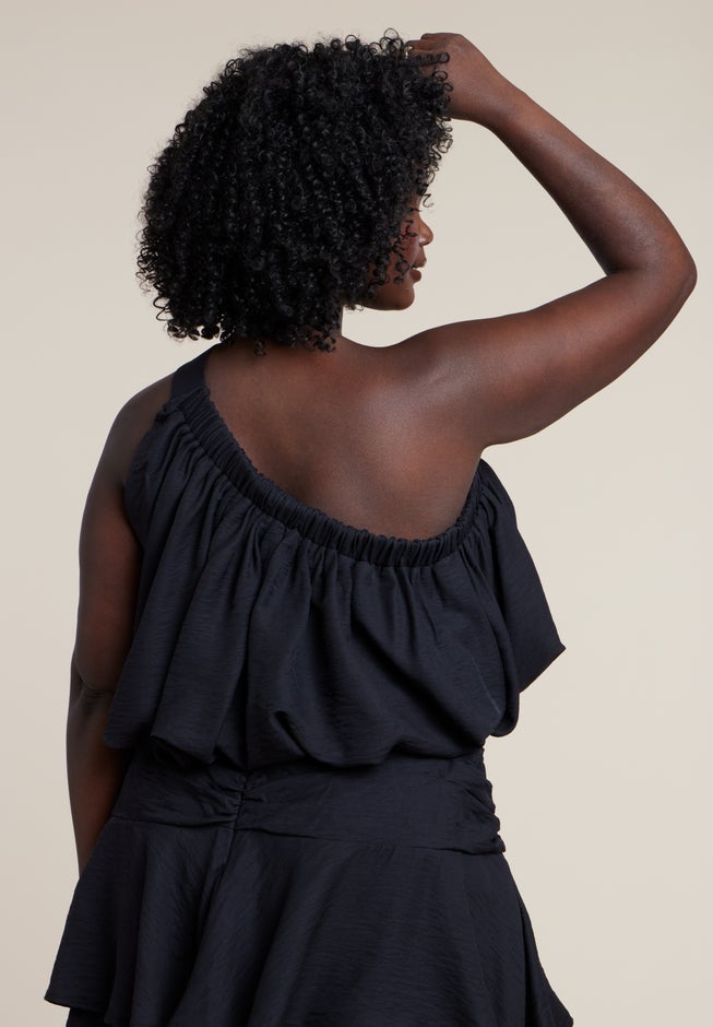 Asymmetric Bubble Crop Top image number 2