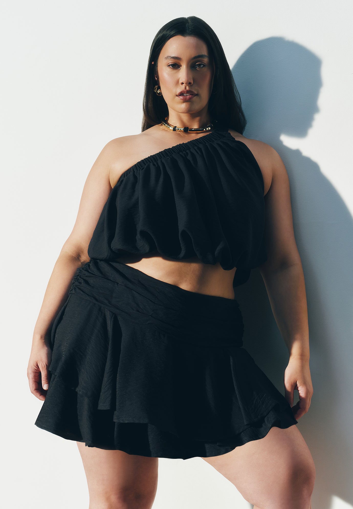 Asymmetric Bubble Crop Top image number 0
