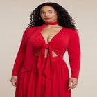 Tie Front Knit Maxi Dress image number 3