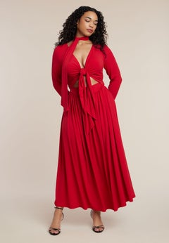 Tie Front Knit Maxi Dress