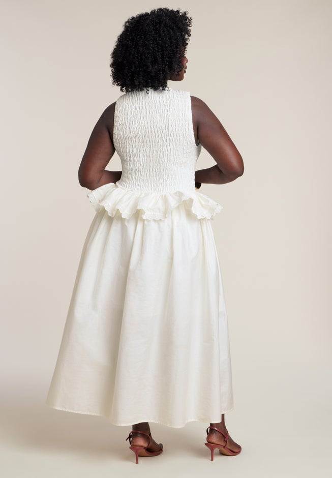 Trim Detail Peplum Midi Dress image number 1