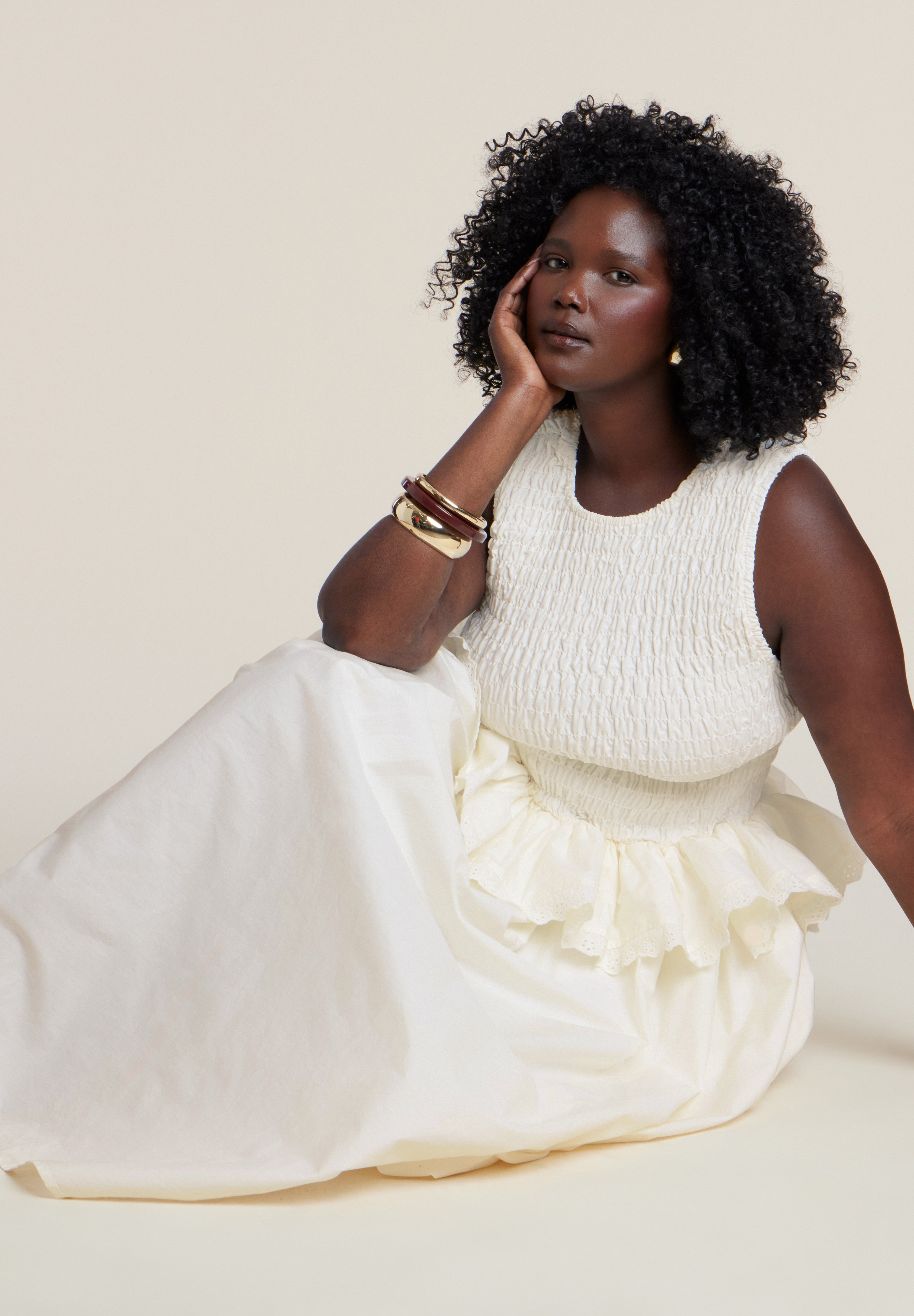 Trim Detail Peplum Midi Dress image number 3
