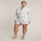 Striped Short With Pleat image number 0
