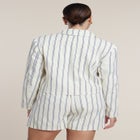 Boxy Cropped Stripe Blazer image number 1