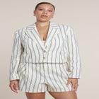Boxy Cropped Stripe Blazer image number 0