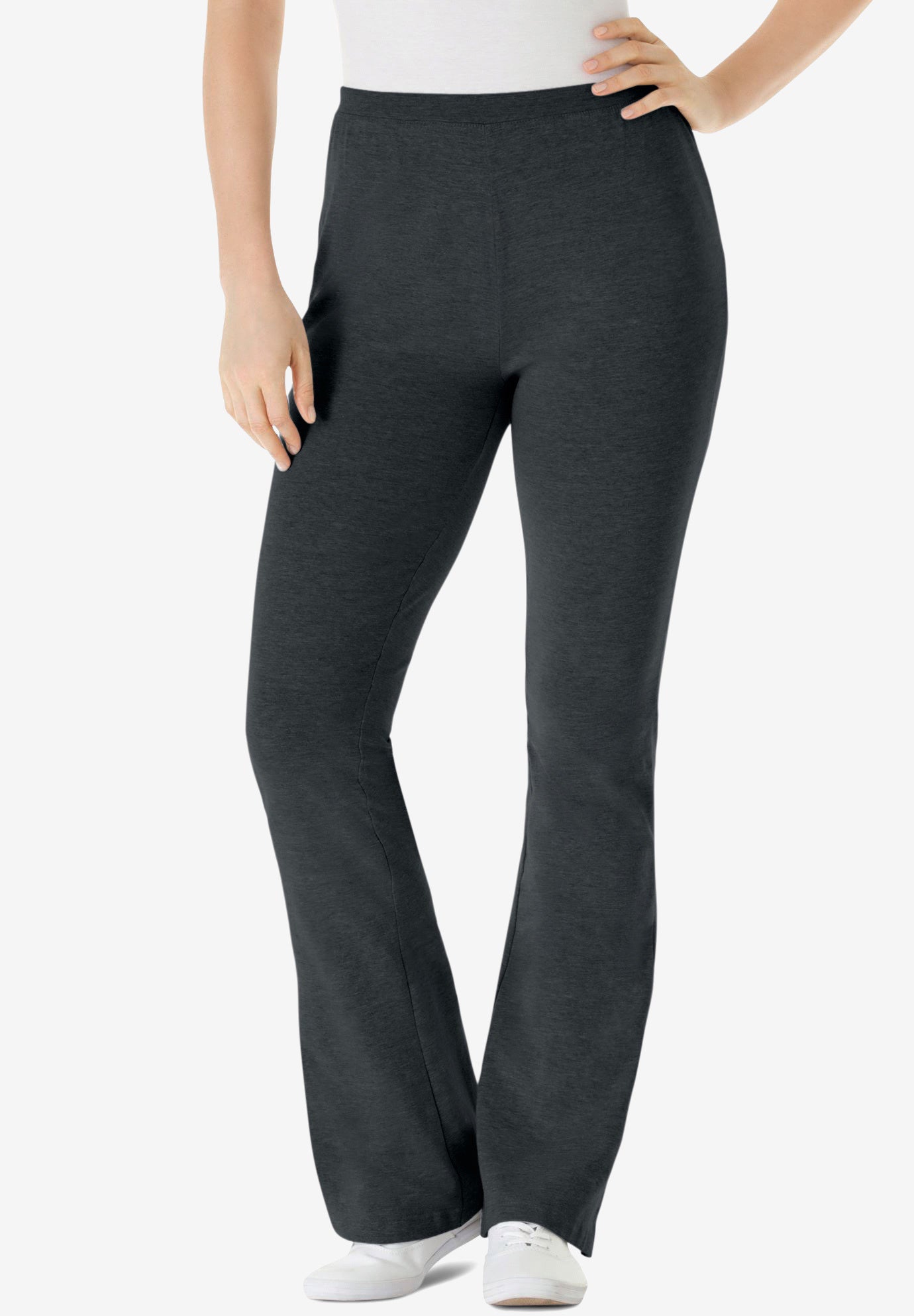 Stretch-Cotton Knit Pull-On Bootcut Leggings image number 0