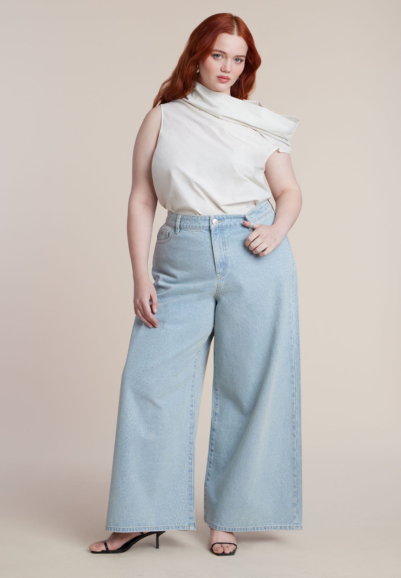 Embellished Rhinestone Jeans image number 0