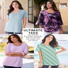 Plus Size Ultimate Cotton Crewneck Short Sleeve Swing Tee image number null