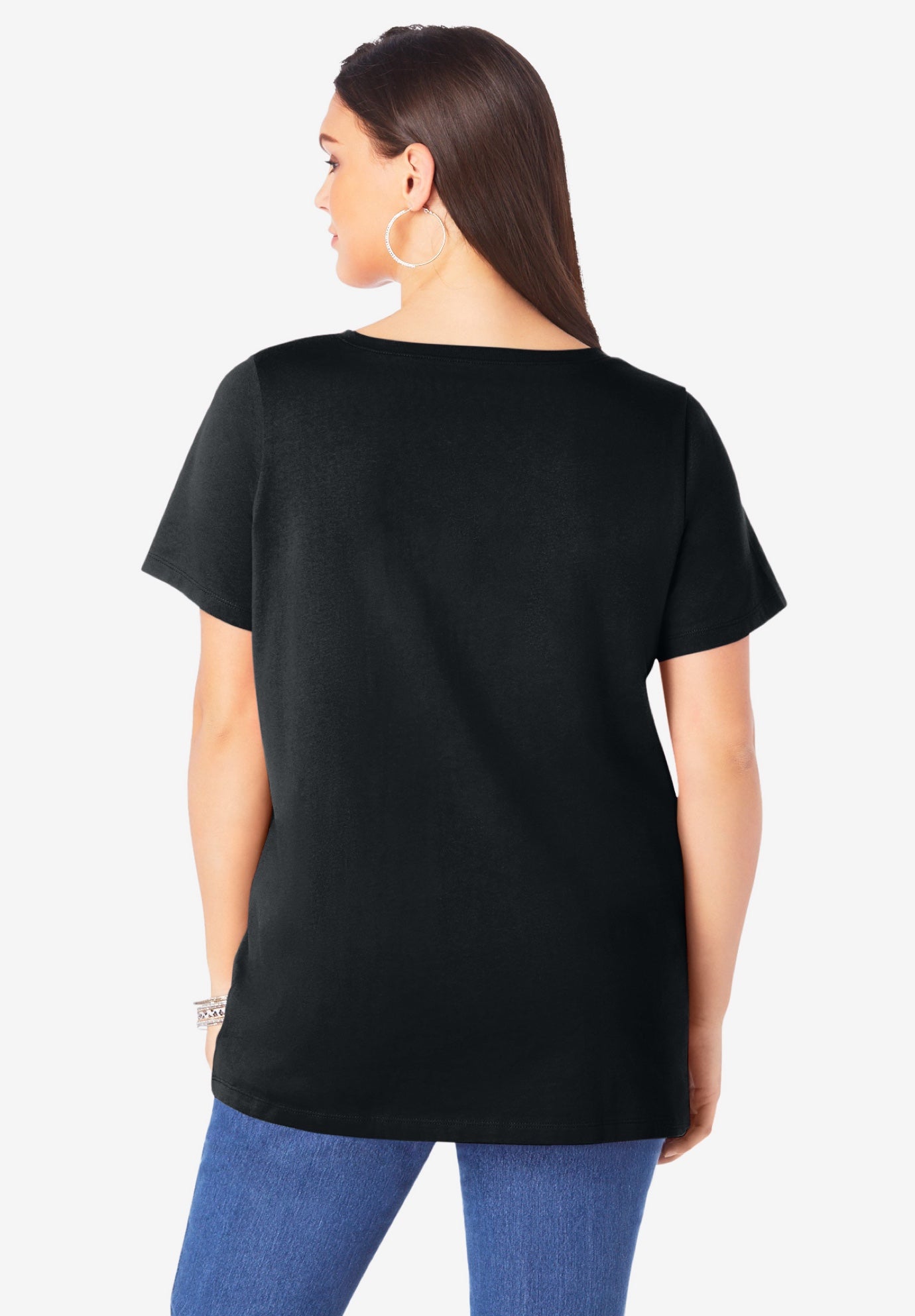 Plus Size Cotton Ultimate V-Neck Tee image number 2