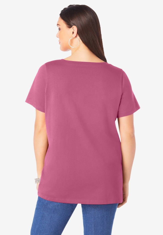 Plus Size Cotton Ultimate V-Neck Tee image number 1
