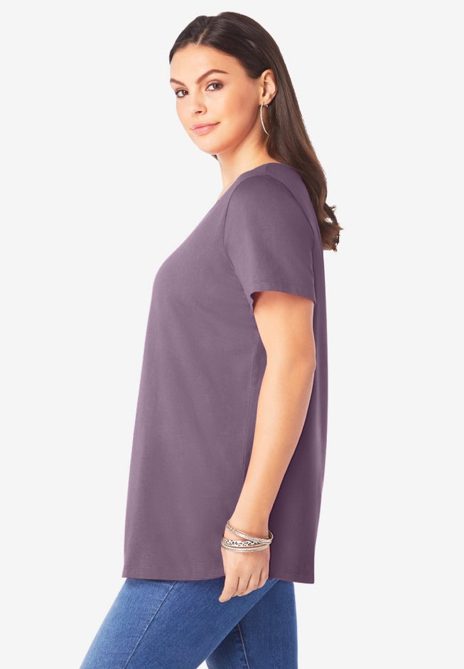 Plus Size Cotton Ultimate V-Neck Tee image number 2