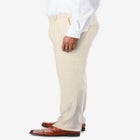 Linen Blend Plain Front Dress Pants image number null