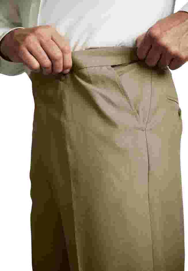 KS Signature No Hassle Classic Fit Expandable Waist Plain Front Dress Pants image number 3