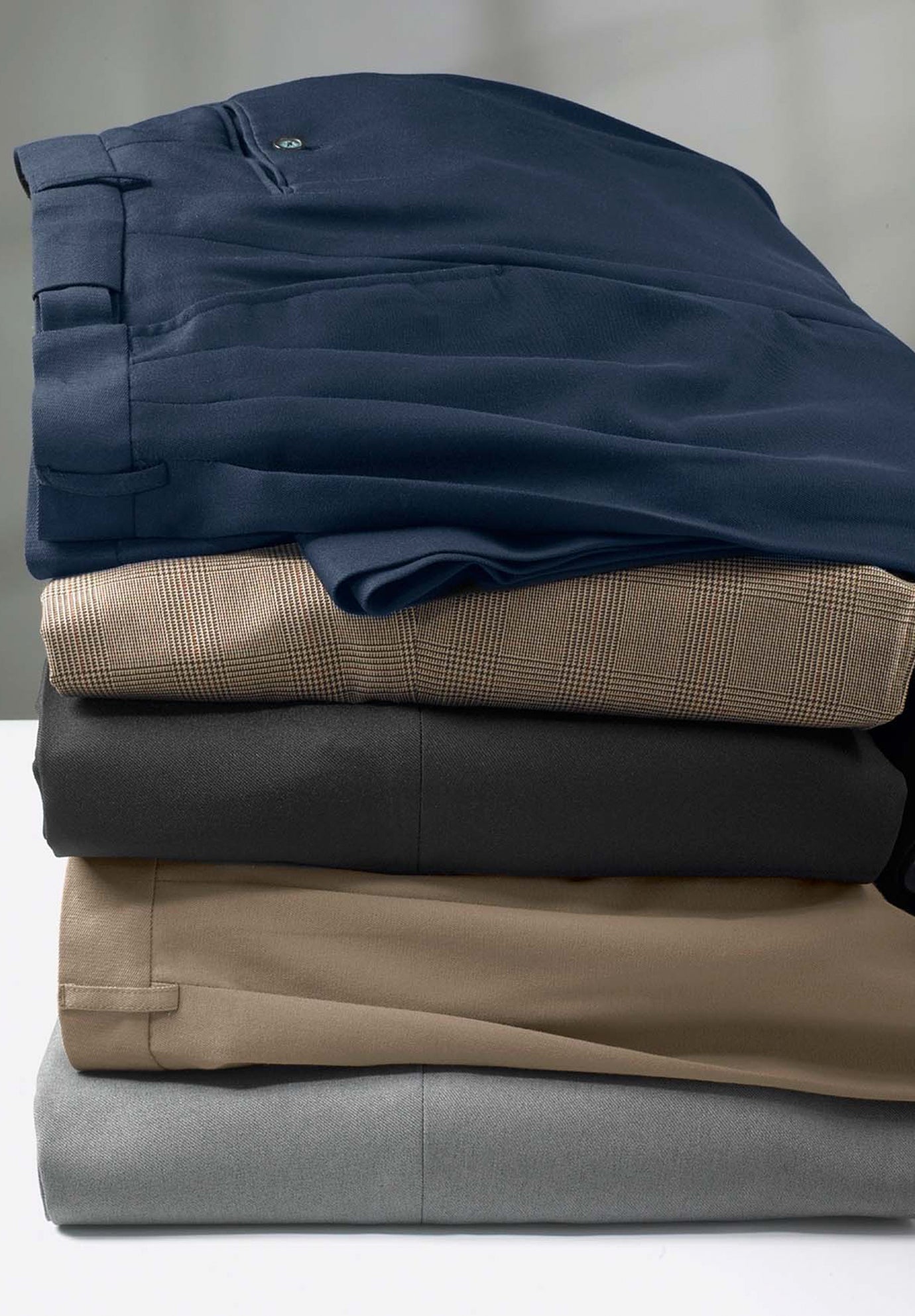 KS Signature No Hassle Classic Fit Expandable Waist Plain Front Dress Pants image number 5