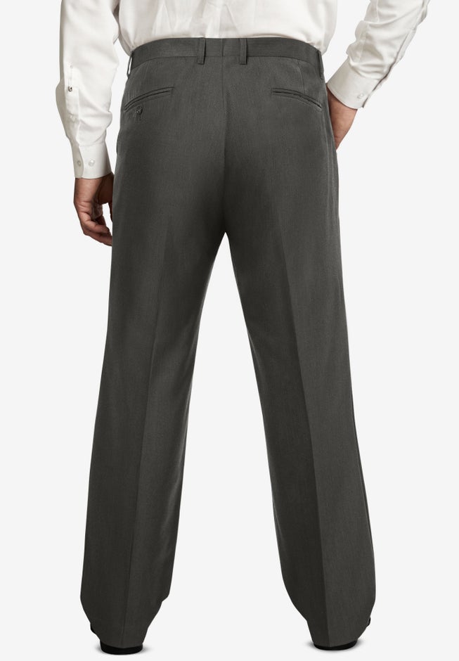 KS Signature No Hassle Classic Fit Expandable Waist Plain Front Dress Pants image number 1