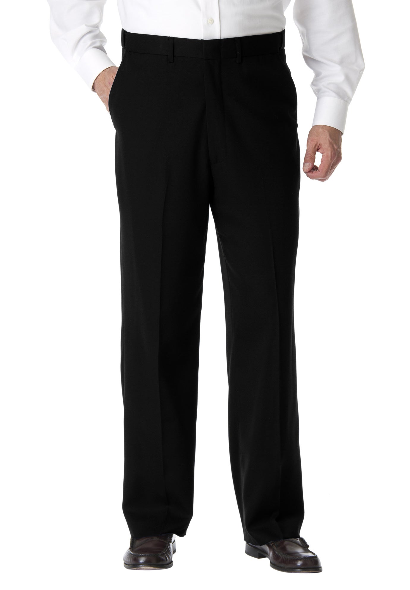 KS Signature No Hassle Classic Fit Expandable Waist Plain Front Dress Pants image number 0