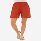 Plus Size Soft Knit Pull-On Short image number null