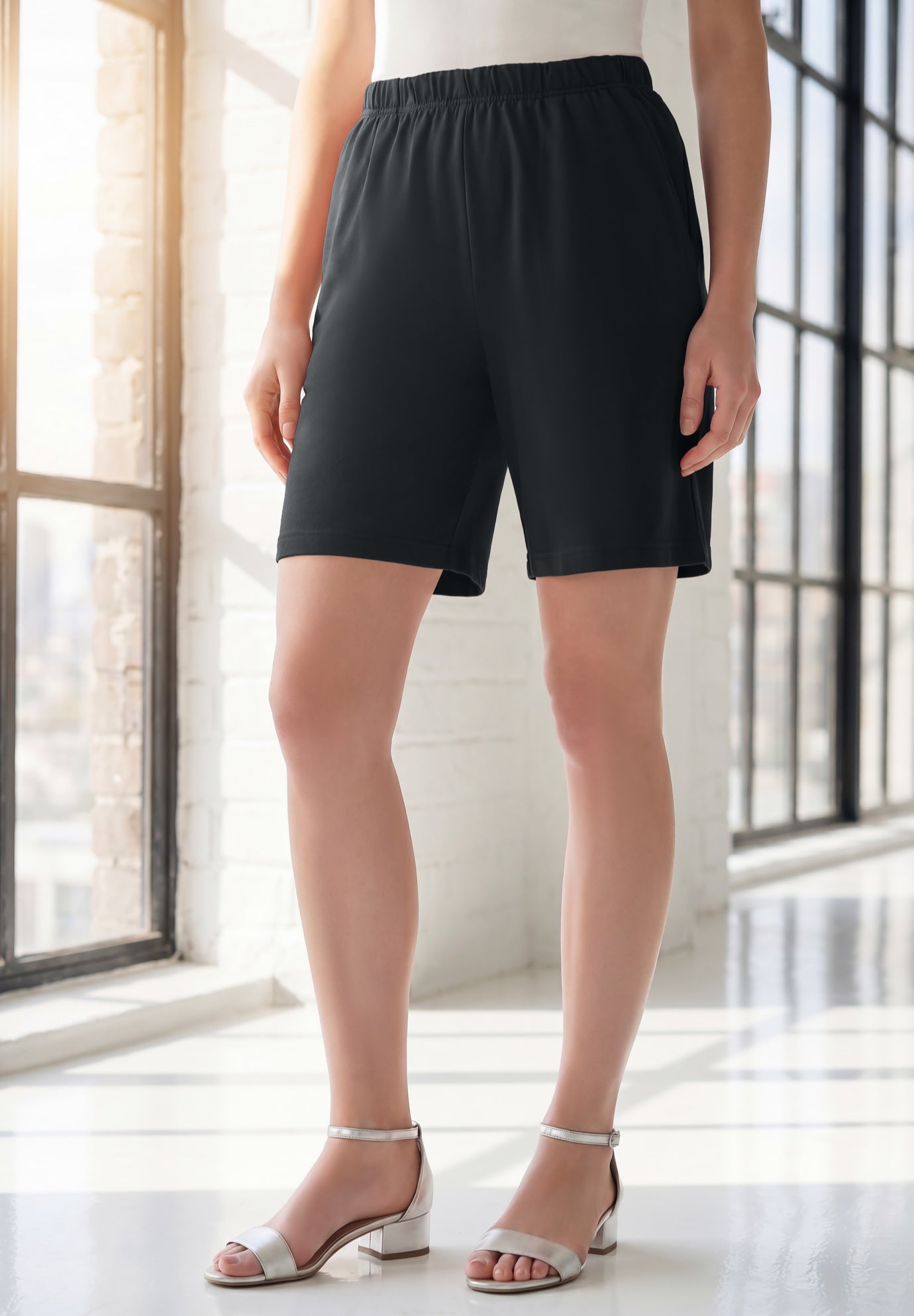 Plus Size Soft Knit Pull-On Short image number 0