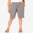 Plus Size Soft Knit Pull-on Bermuda Short image number 0