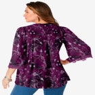 Plus Size Juliet Lace Trim Button-Down Shirt image number null