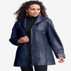 Plus Size A-Line Leather Jacket image number null