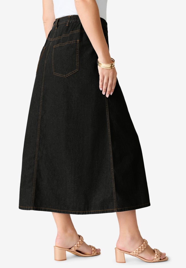 Plus Size Easy-Wear A-Line Skirt image number 2