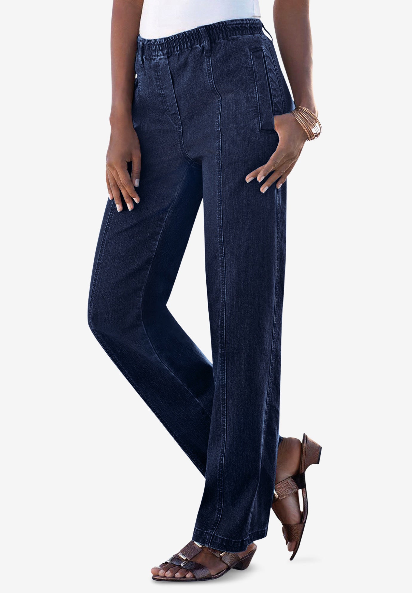 Plus Size Easy-Wear Straight Leg Jean image number 0